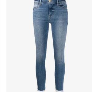 Frame Denim Le High stepped-hem skinny jeans Sz 26